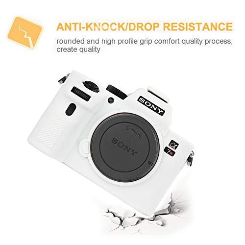 STSEETOP Camera Case for A7II/ A7RII / A7SII / A7MII - Protective Silicone DSLR Skin Cover, Detachable Cage, Shockproof, Dustproof (White) - Image 2
