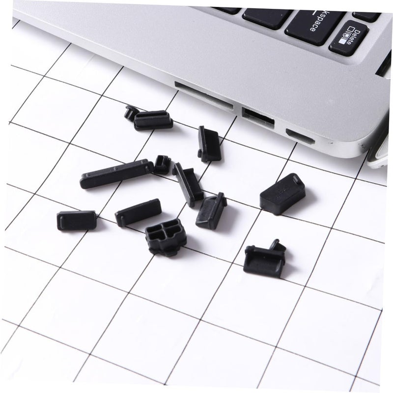 13 قطعة من سدادات الغبار العالمية لمنفذ USB وأغطية واقية للطاقة المحمولة باللون الأسود - Image 5