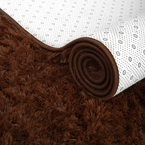ISEAU Fluffy Rug Carpets Soft Shaggy Area Rugs Indoor Floor Mats for Kids Room Fuzzy Carpet Comfy Cute Nursery Mat Bedside Carpet for Boys Girls Bedroom Living Room Home Decor, 3ft x 5ft,Brown - Image 5