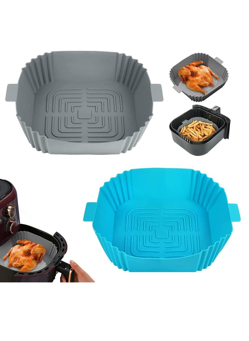 Oasisgalore 2PCS Silicone Air Fryer Liners，Reusable Square Non-Stick Air Fryer Replacement of Parchment Liner Paper  - Image 1
