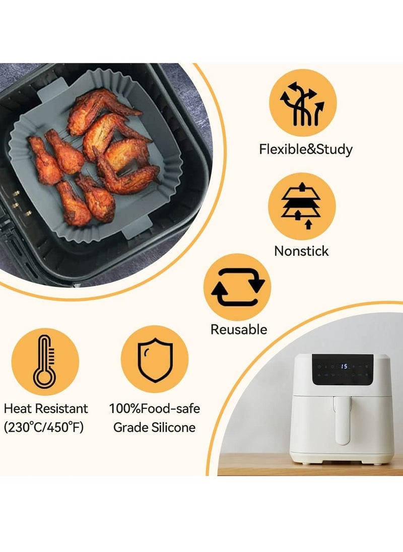 Oasisgalore 2PCS Silicone Air Fryer Liners，Reusable Square Non-Stick Air Fryer Replacement of Parchment Liner Paper  - Image 4