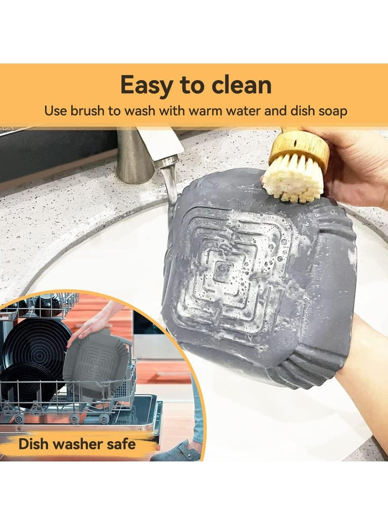Oasisgalore 2PCS Silicone Air Fryer Liners，Reusable Square Non-Stick Air Fryer Replacement of Parchment Liner Paper  - Image 5