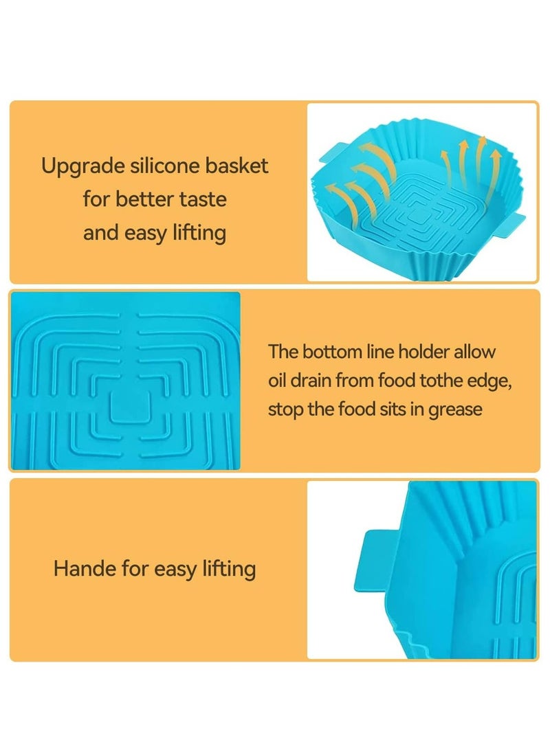 Oasisgalore 2PCS Silicone Air Fryer Liners，Reusable Square Non-Stick Air Fryer Replacement of Parchment Liner Paper  - Image 3