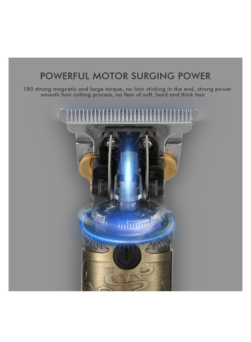 ELTRAZONE Upgraded Hair Trimmer Beard Clippers for Men Professional USB Electric Hair Clippers for Hair Cutting T Blade Gold Trimmers Pro Li Cordless Outliner Zero Gaped Rechargeable Retro Trimmer LED Display - Image 5