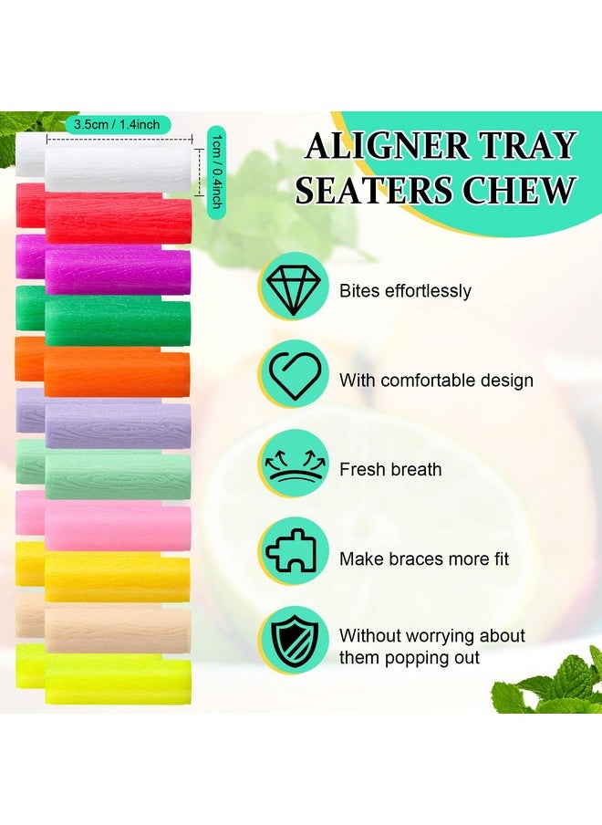 Konohan - 110 Pcs Aligner Chew Orthodontic Chew For Aligner Tray Seaters Silicone Chompers Teeth Dental Chew Invisible Accessories 11 Colors And Flavors - Image 1