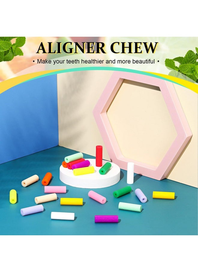 Konohan - 110 Pcs Aligner Chew Orthodontic Chew For Aligner Tray Seaters Silicone Chompers Teeth Dental Chew Invisible Accessories 11 Colors And Flavors - Image 1