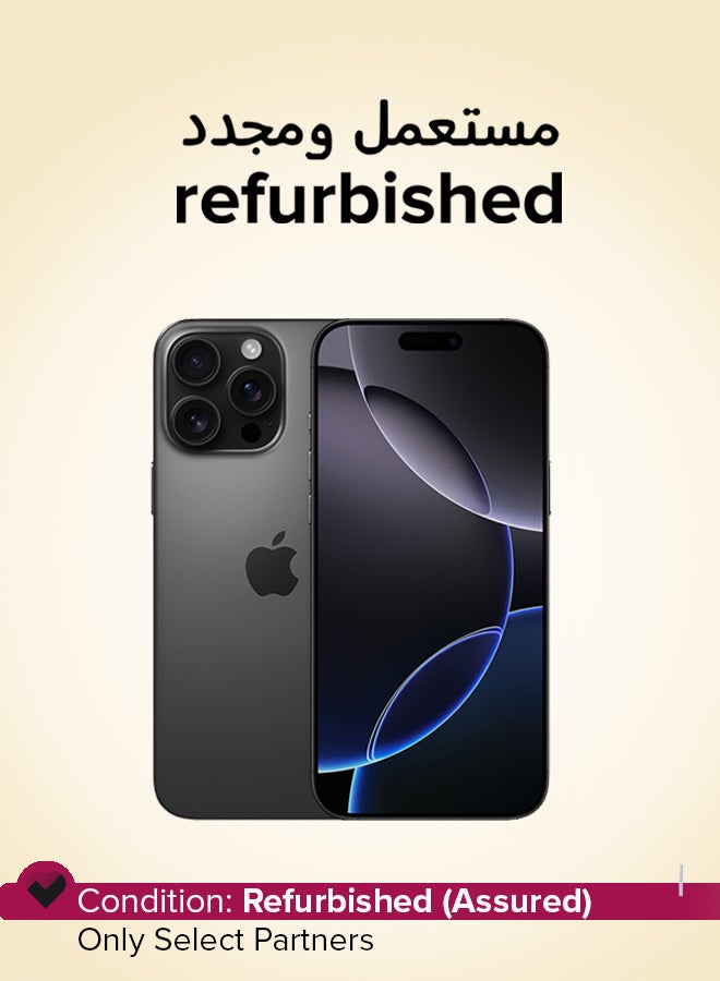 Apple Refurbished - iPhone 16 Pro Max 256GB Black Titanium 5G With FaceTime - USA Version (e-SIM only) - Image 1