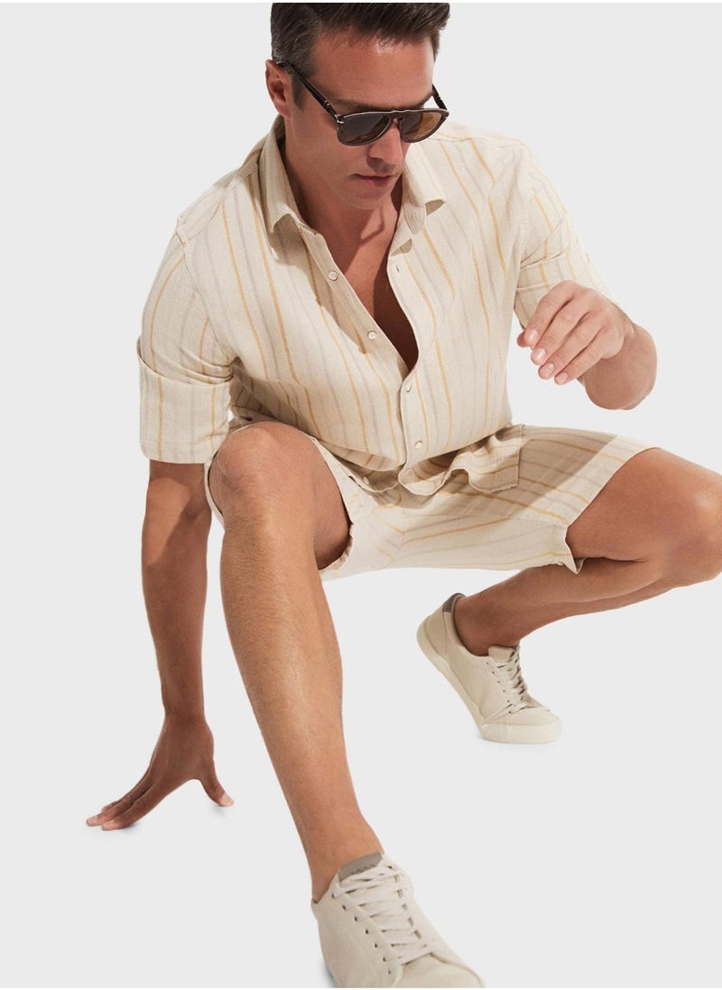 جون شورت أساسي مخطط - Image 3