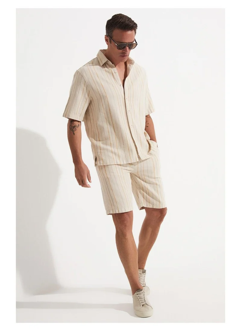 JUNE Striped Essential Shorts