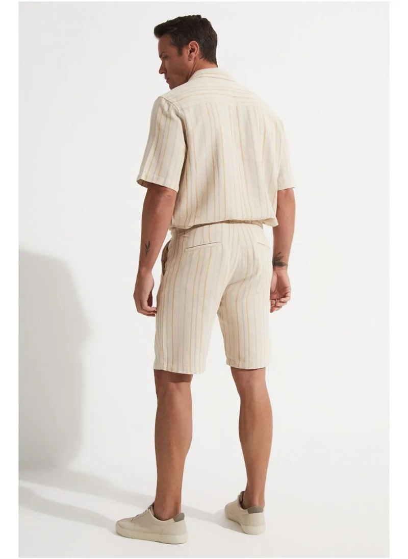 JUNE Striped Essential Shorts
