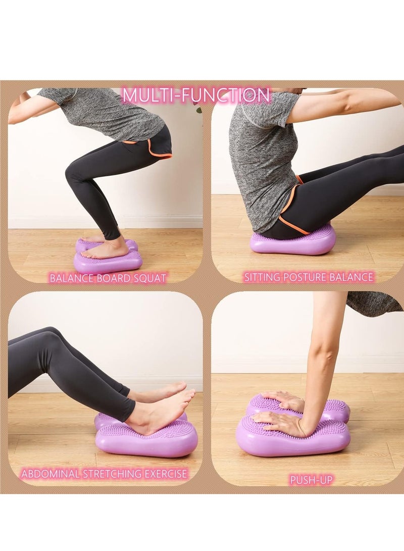 ALCOACH Inflatable Massage Point Balance Cushion Indoor Use Home Weight Loss Balance Cushion Body Shaping Balance Cushion for Home Gym Yoga Practice Foot Pedal Exercise - Image 2