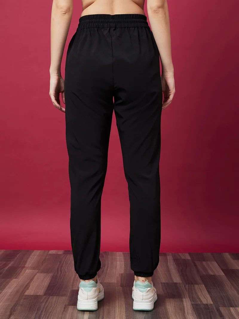 globus Women Black High-Rise Joggers