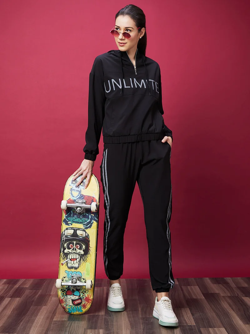 globus Women Black High-Rise Joggers