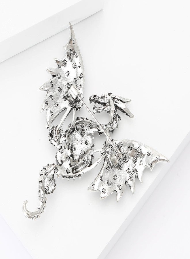WAKYME Vintage Punk Mechanical Flying Dragon Brooch for Women Enamel Flying Dragon Brooch Domineering Flying Dragon Brooch Personality for Men and Women Clothing Hat Bag Accessories (Blue) - Image 3