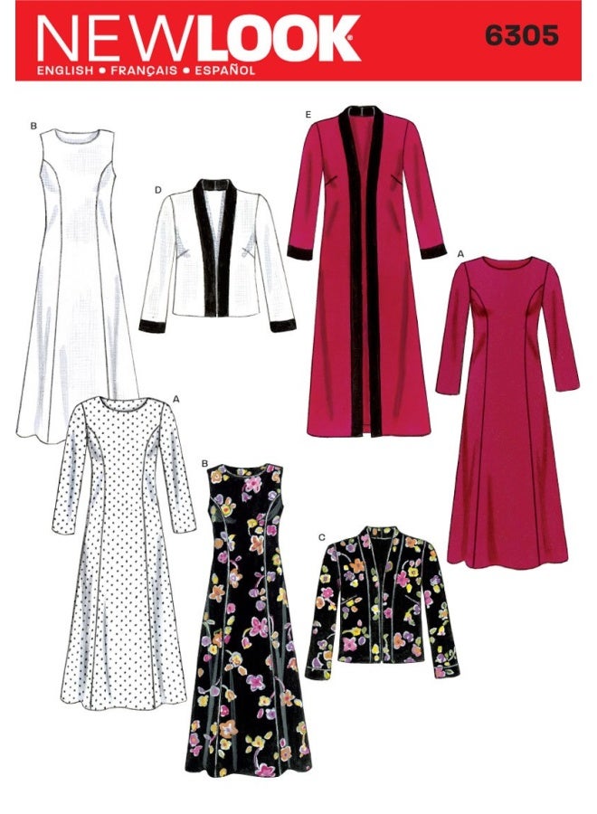 New Look Sewing Pattern 6305 Misses Dresses  Size A  10-12-14-16-18-20-22 - Image 1
