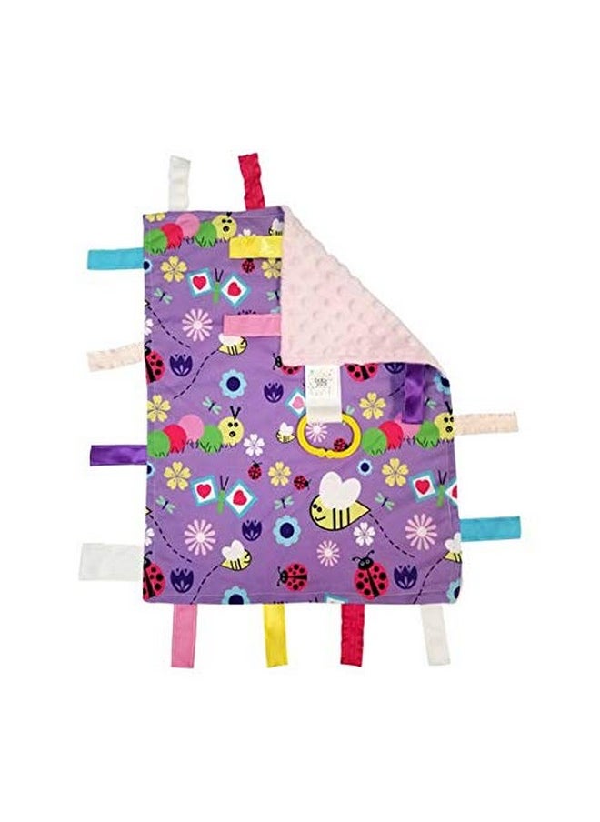 The Learning Lovey Lovey Sensory Tag Toy Garden Flowers Butterflies Blanket  - Image 1