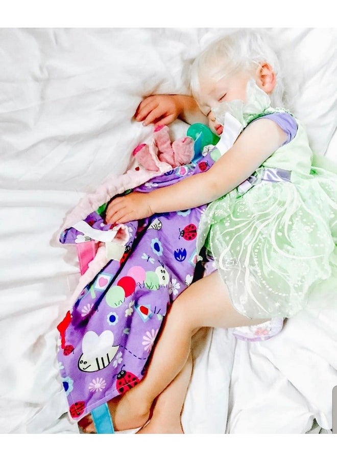 The Learning Lovey Lovey Sensory Tag Toy Garden Flowers Butterflies Blanket  - Image 2