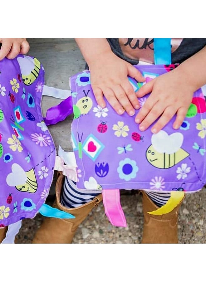 The Learning Lovey Lovey Sensory Tag Toy Garden Flowers Butterflies Blanket  - Image 3