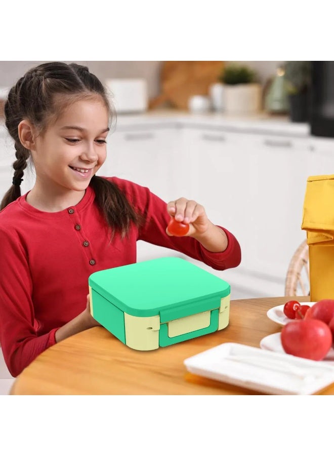 Plastic Bento Lunch Box for Kids 3 Compartments 1200ml with Spoon and Fork School Lunch Box Set Leakproof and BPA Free - Image 4