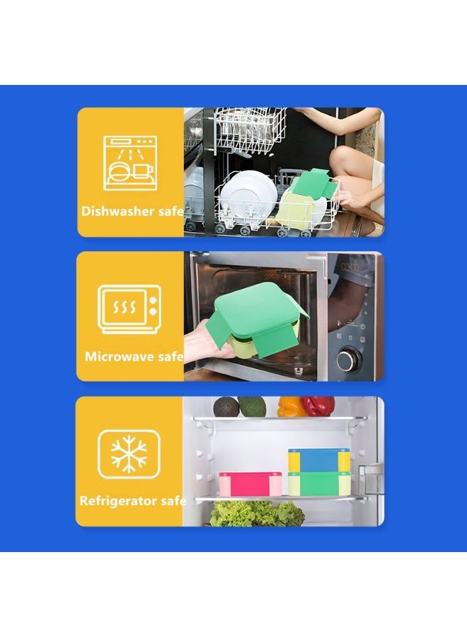 Plastic Bento Lunch Box for Kids 3 Compartments 1200ml with Spoon and Fork School Lunch Box Set Leakproof and BPA Free - Image 2