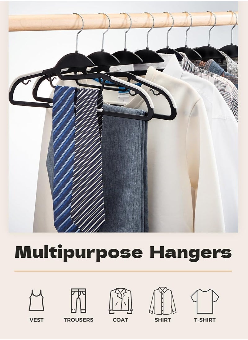 Red Dot Gift - Heavy Duty Plastic Hangers, Black Slim Clothes Hangers S-Shaped Hangers for Shirt, Suit, Pant, Skirt  42cm  50 Pack. - Image 1
