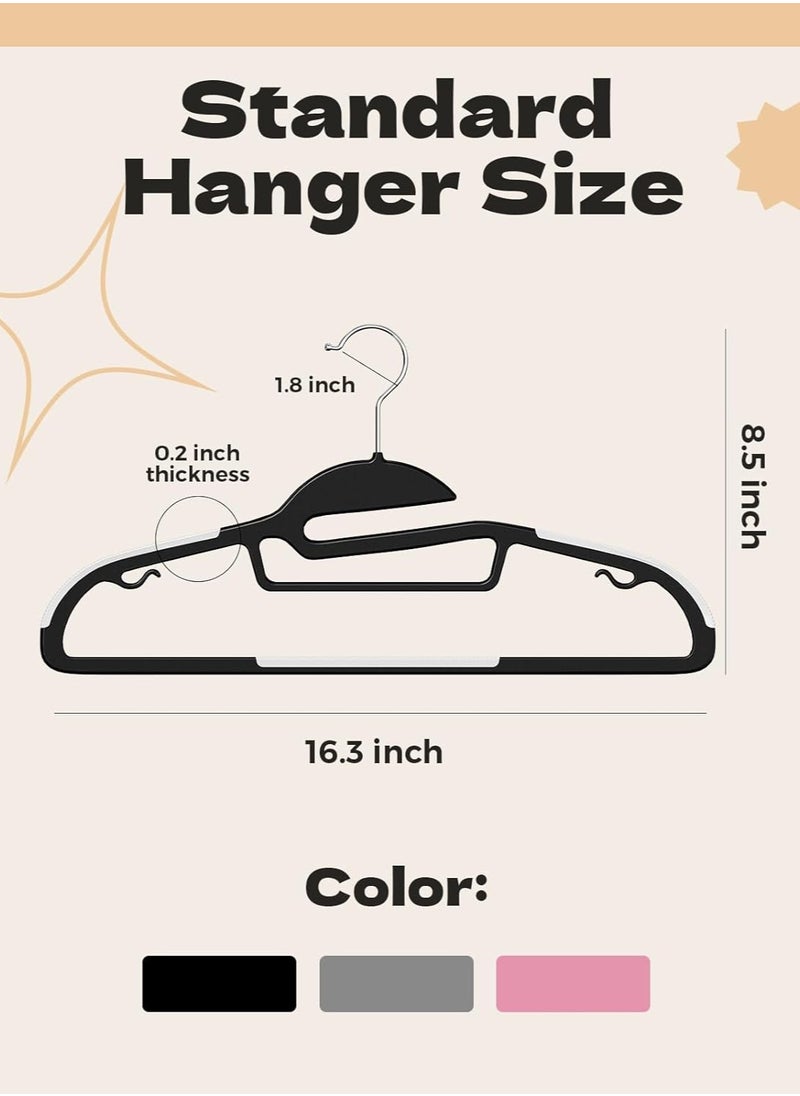 Red Dot Gift - Heavy Duty Plastic Hangers, Black Slim Clothes Hangers S-Shaped Hangers for Shirt, Suit, Pant, Skirt  42cm  50 Pack. - Image 1