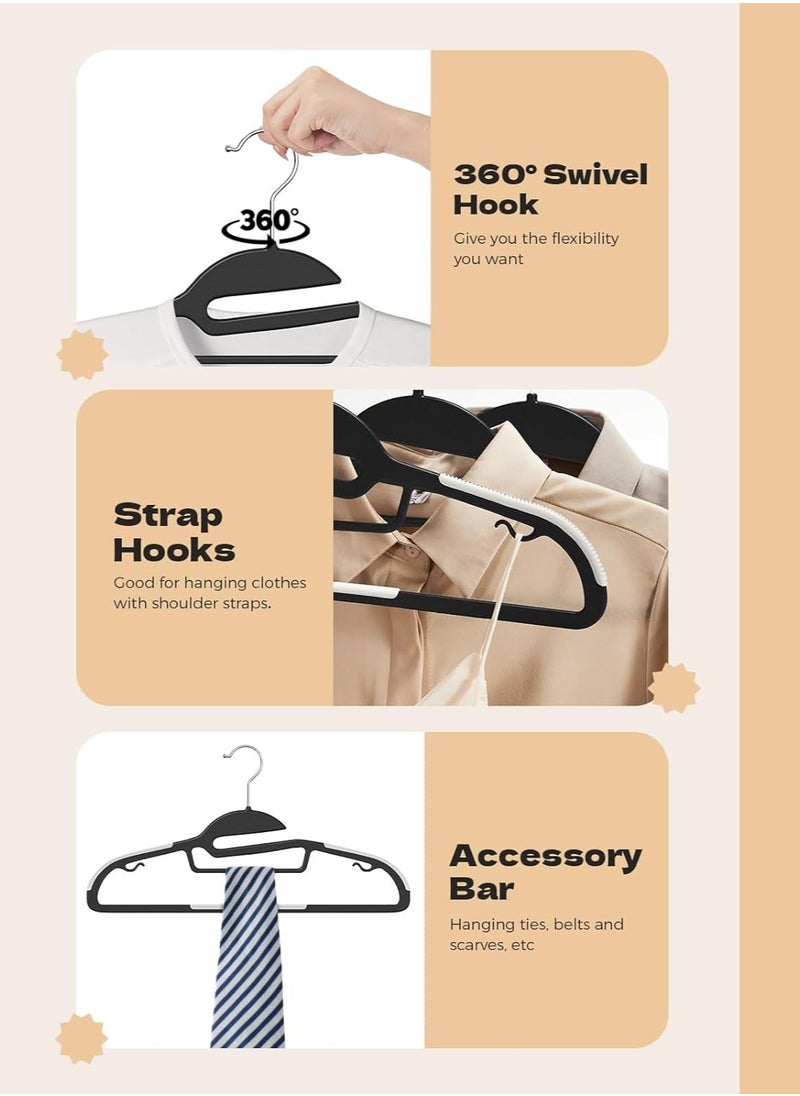 Red Dot Gift - Heavy Duty Plastic Hangers, Black Slim Clothes Hangers S-Shaped Hangers for Shirt, Suit, Pant, Skirt  42cm  50 Pack. - Image 1