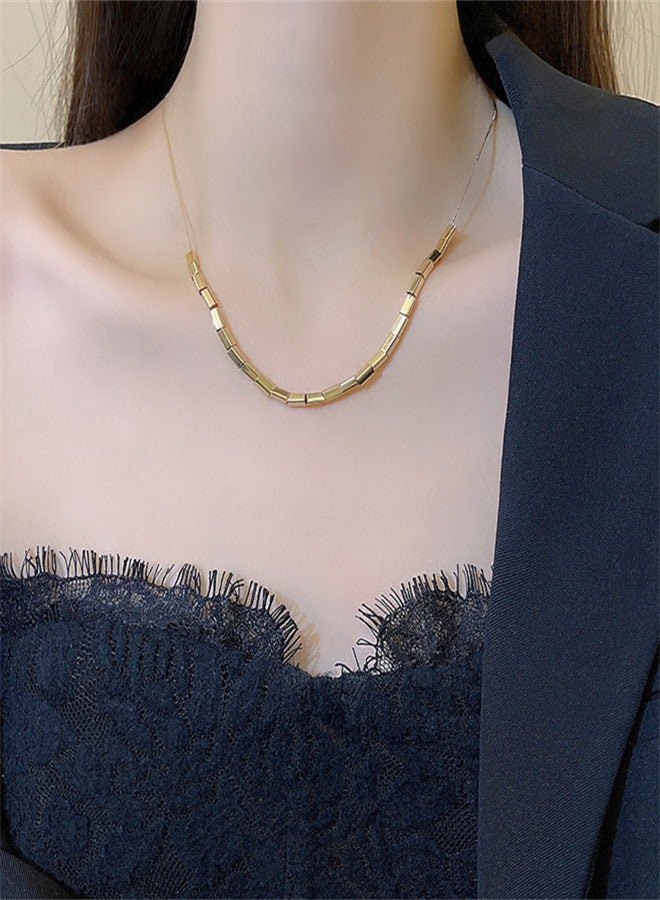 قلادة مربعات صغيرة بأسلوب أوروبي وأمريكي - Image 4