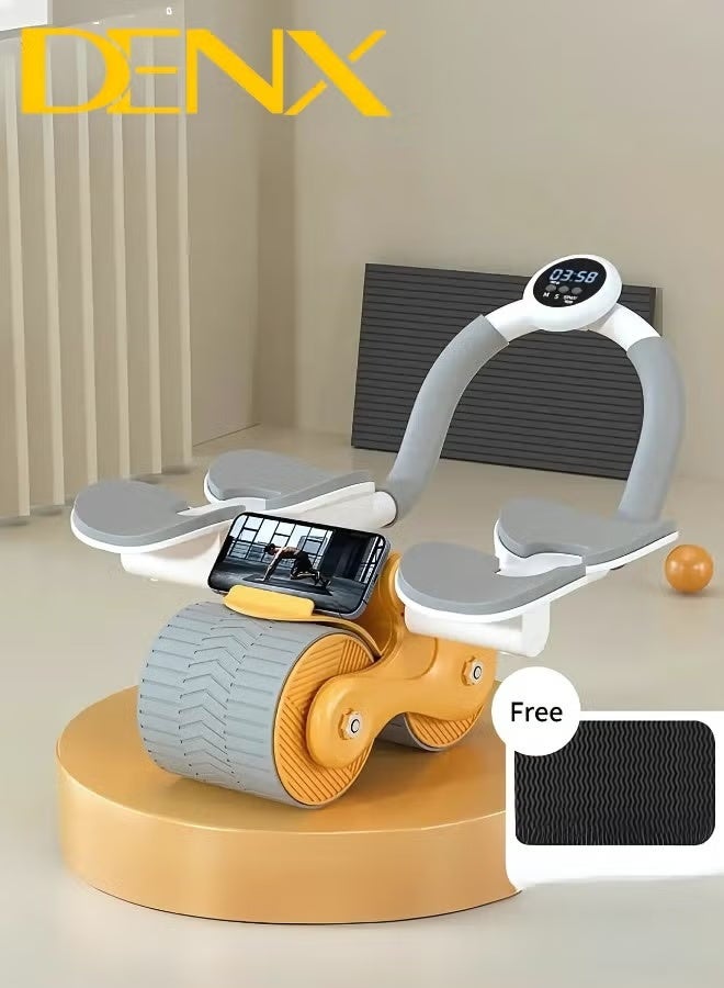 دينكس عجلة دوارة للبطن مع دعامة للمرفق والركبة وحامل للهاتف، مناسبة للتمارين الرياضية المنزلية، متعددة الألوان - Image 4