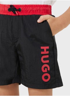 HUGO Kids Logo Swim Shorts  - Image 4