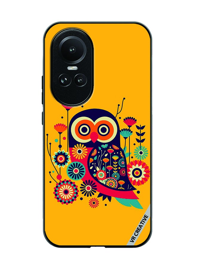 VR CREATIVE Protective Case Cover For Oppo Reno 10 Owl Illustrate Design Multicolour - Image 1