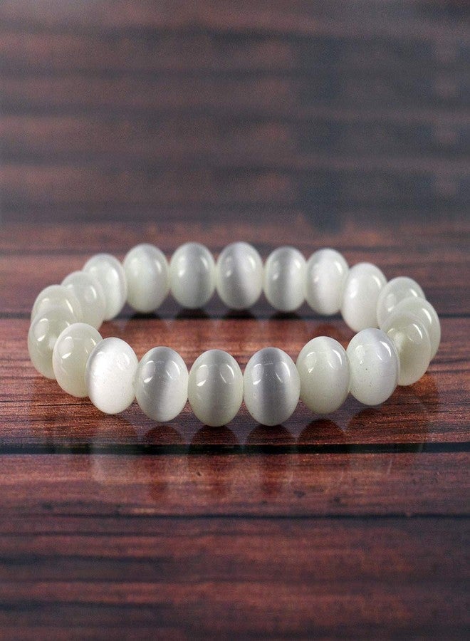 Crystu Natural Selenite Bracelet Crystal Stone 10Mm Round Bead Bracelet For Reiki Healing And Crystal Healing Stone For Unisex Adult (Color : White) - Image 5