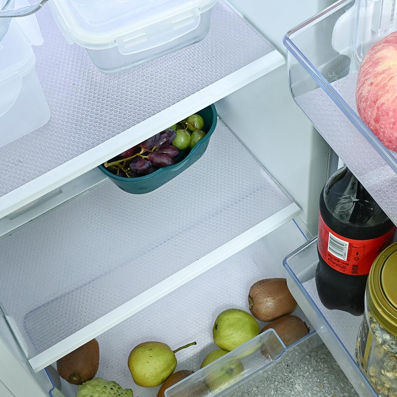 BOPART 12Pcs Refrigerator Liners Washable Fridge Shelf Liners Refrigerator Mats for Freezer Glass Shelves Kitchen Cabinets Cupboards Drawers (17.7" x 11.4") - Image 1