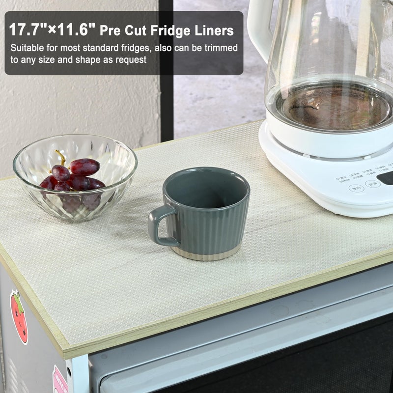 BOPART 12Pcs Refrigerator Liners Washable Fridge Shelf Liners Refrigerator Mats for Freezer Glass Shelves Kitchen Cabinets Cupboards Drawers (17.7" x 11.4") - Image 3