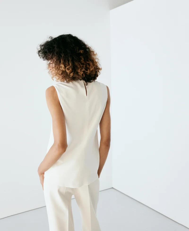 Mango Draped high-neck top