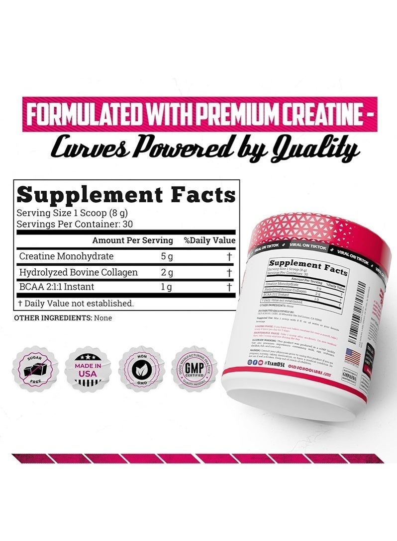 Sugarfree Creatine for Women Post-Workout Supplement - 5000mg Creatine, 2000mg Hydrolyzed Bovine Collagen & BCAA 2:1:1 for Lean Muscle Growth, Fast Recovery & Stamina - 30 Servings - Image 5