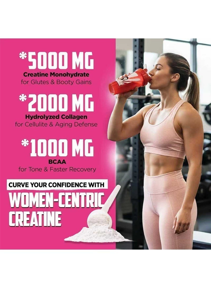 Sugarfree Creatine for Women Post-Workout Supplement - 5000mg Creatine, 2000mg Hydrolyzed Bovine Collagen & BCAA 2:1:1 for Lean Muscle Growth, Fast Recovery & Stamina - 30 Servings - Image 4