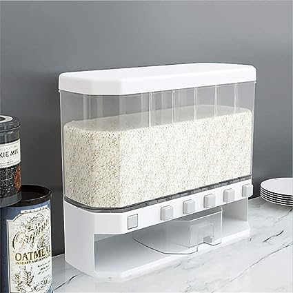 Jenibri Wall Mounted Cereal Food Dispenser For Kitchen 6 Grid Dry Food Dispenser Space Saving Food Storage Containers for Cereal Rice Nuts Candy Coffee Bean Snack Grain - Image 3