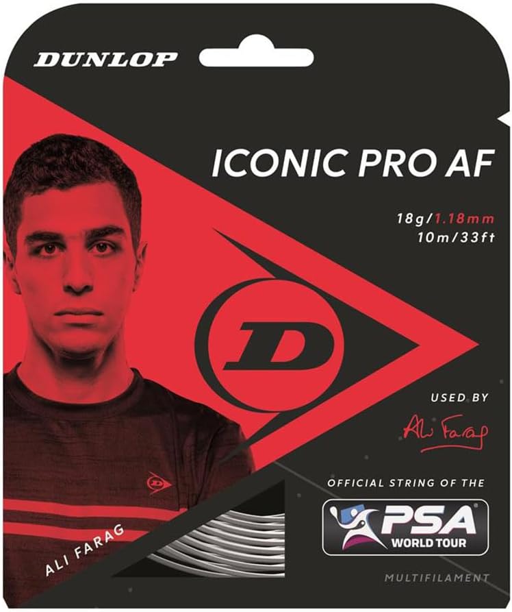 أوتار رياضة Dunlop Iconic Pro AF للإسكواش - مجموعة من 32 قطعة