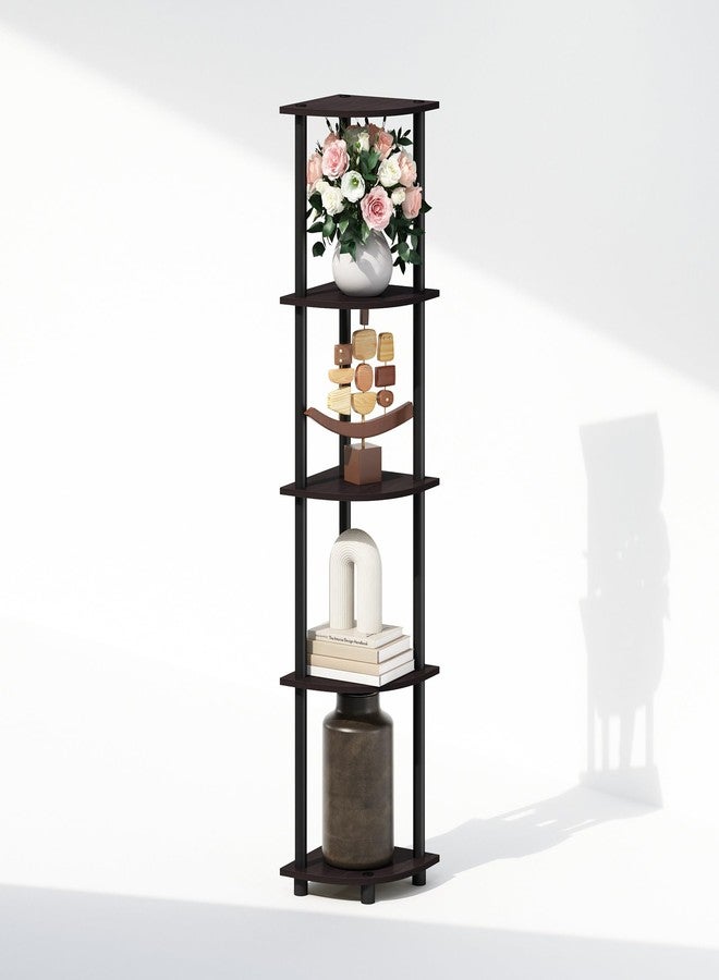 Furinno رف عرض زاوي قائم من 5 طبقات من فوريينو، لون الجوز الداكن - Image 5