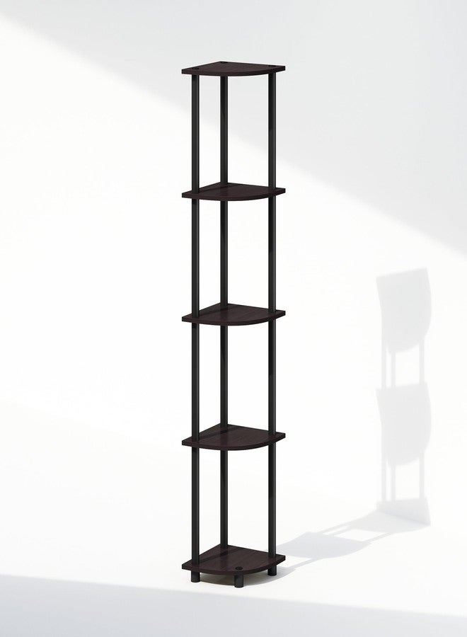 Furinno رف عرض زاوي قائم من 5 طبقات من فوريينو، لون الجوز الداكن - Image 3