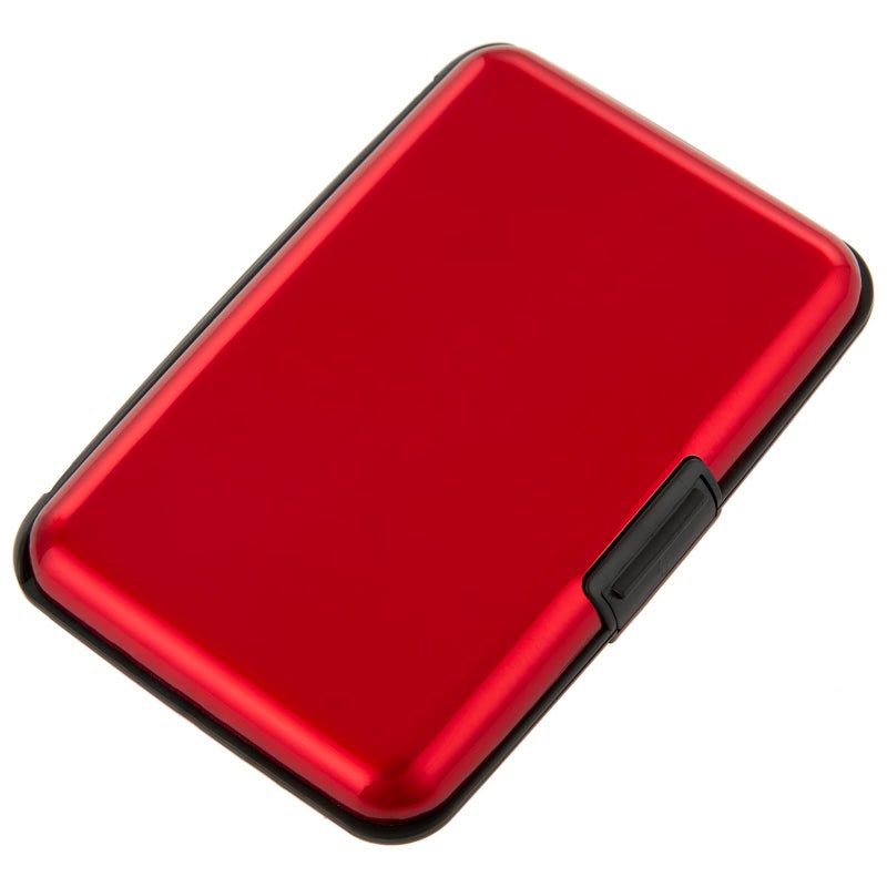 Kaabao Credit Card Holder Small RFID Blocking Wallet Business Metal Slim Mini Aluminum Hard Case for Women Men Gift (Solid Red) - Image 1