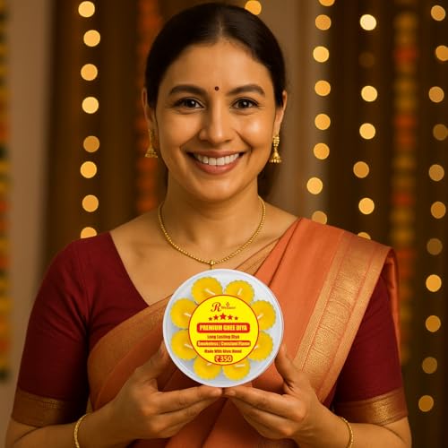 R Wellness ® Ghee Diya for Pooja Metal Flower Design Ghee Batti for Puja, Festivals, Havans & Religious Rituals | Readymade Ghee Diya Batti | Easy to Use & Long Lasting (Set of 36) - Image 5