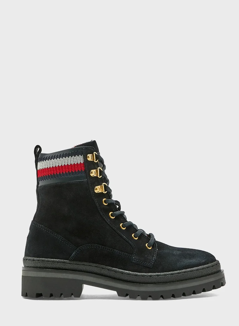 TOMMY HILFIGER Rugged Classic Lace Up Ankle  Boot