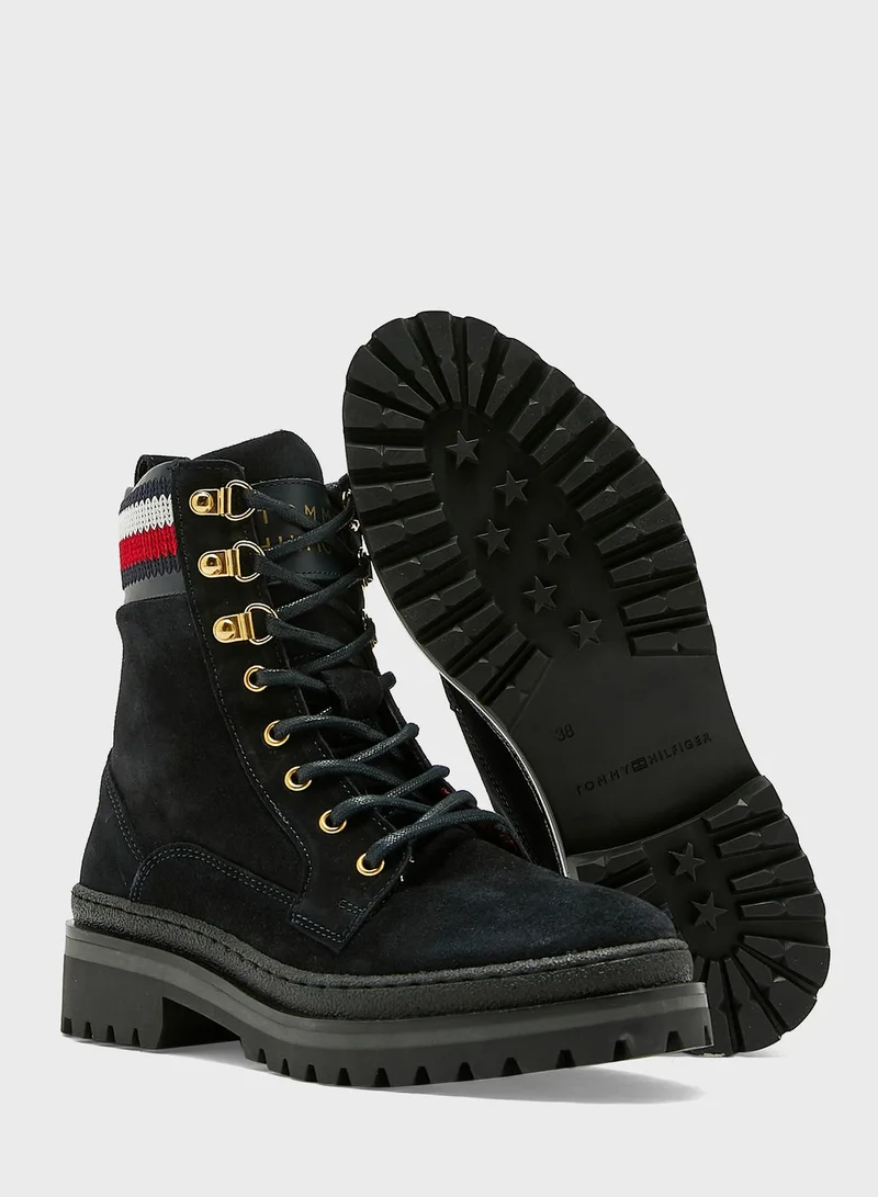TOMMY HILFIGER Rugged Classic Lace Up Ankle  Boot
