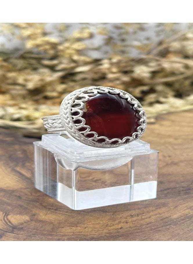 OtherMax Yemeni cherry agate ring, crafted in Najran - Image 2