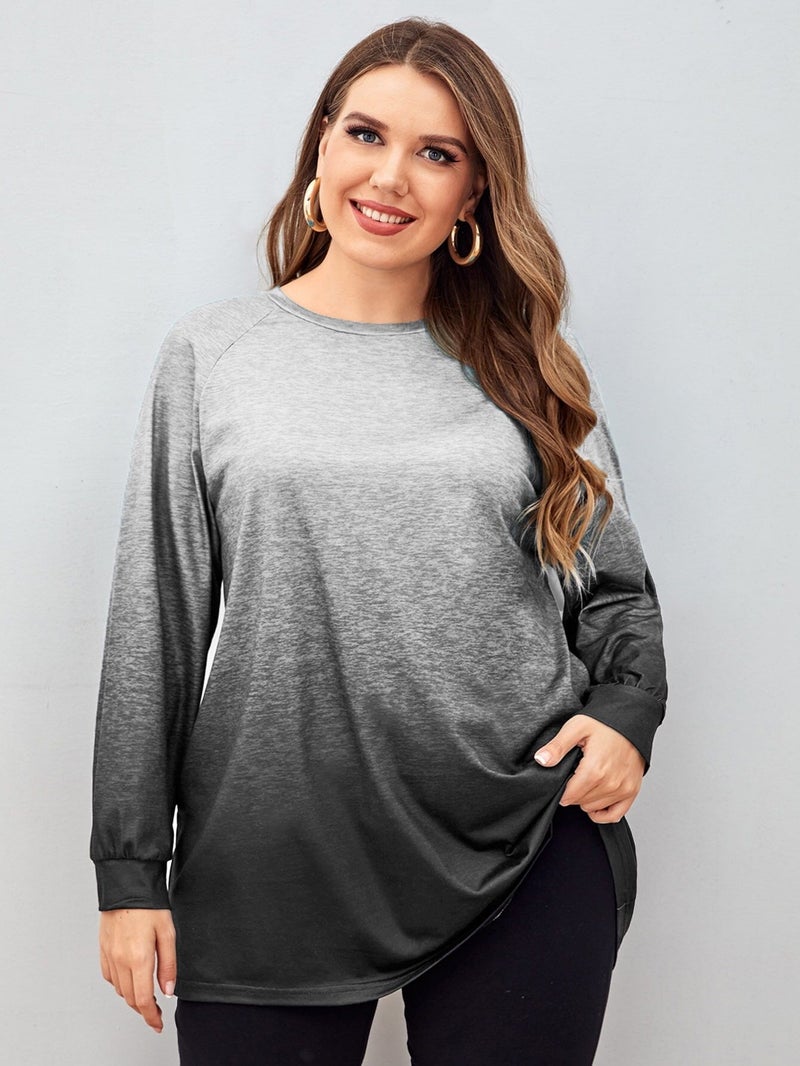 2022 والخريف الجديد طويل الأكمام Crewneck فضفاضة الشارع سترة عصرية بالإضافة إلى تي شيرت غلين ثنائي اللون - Image 1