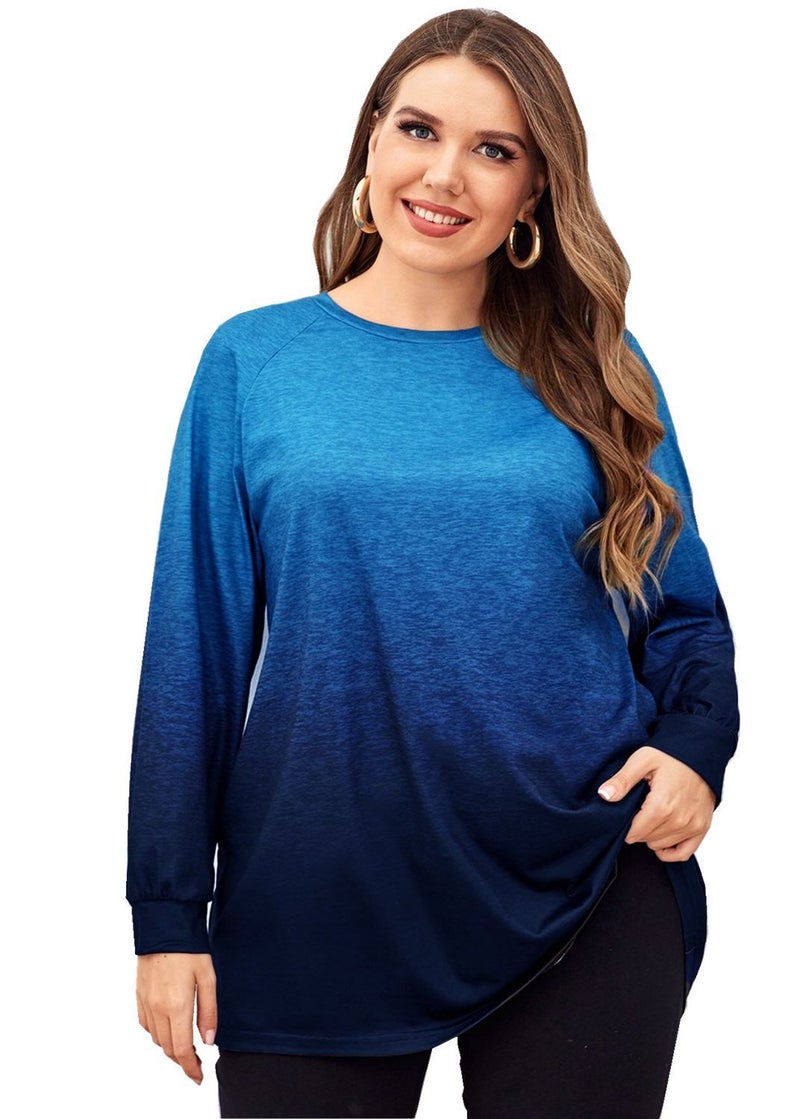 2022 والخريف الجديد طويل الأكمام Crewneck فضفاضة الشارع سترة عصرية بالإضافة إلى تي شيرت غلين ثنائي اللون - Image 4
