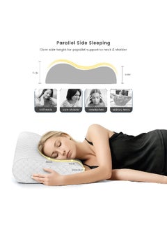 Rest Crescent Anit Stress Knitted Memory Foam Pillow With Removable And Washable White Cover 40X60 (3X11Cm)  - Image 4