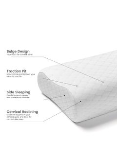 Rest Crescent Anit Stress Knitted Memory Foam Pillow With Removable And Washable White Cover 40X60 (3X11Cm)  - Image 3